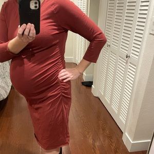Orange maternity dress